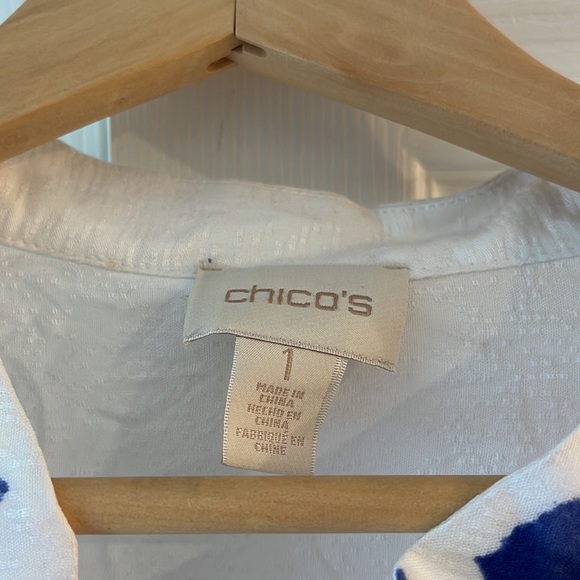 Chico’s white and blue jacket - Picture 2 of 4